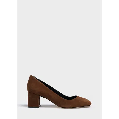 Marion Parke Block Heel Pump 60 Suede In Brown