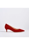 Marion Parke Classic Pump 45 Suede In Red