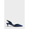 Marion Parke Classic Slingback 45 Pumps Suede In Blue