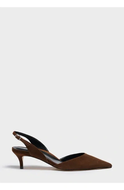 Marion Parke Classic Slingback 45 Suede In Brown