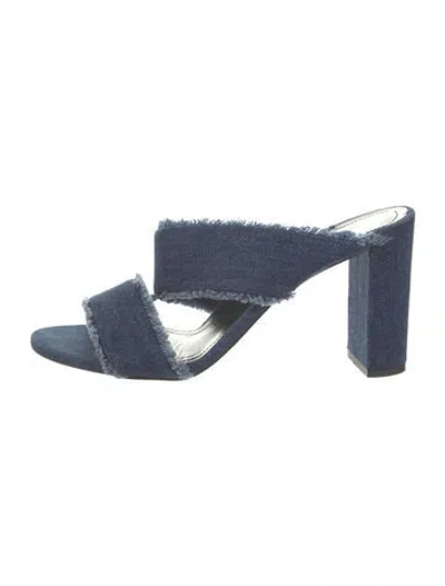 Pre-owned Marion Parke Denim Slides In Blue
