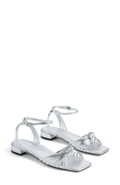Marion Parke Faye Ankle Strap Sandal In Silver