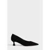 Marion Parke Flared Kitten Heel Pump | Suede In Black