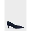 Marion Parke Flared Kitten Heel Pump | Suede In Blue