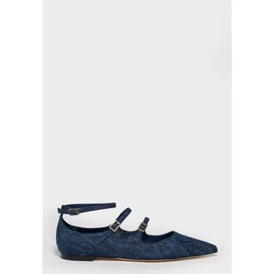 Marion Parke Francine Flat | Denim In Blue
