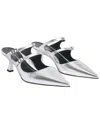 Marion Parke Francine Mule Leather Mule In Silver