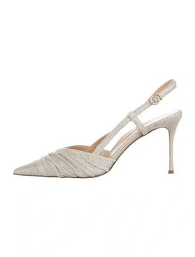 Pre-owned Marion Parke Glitter Slingback Pumps In Neutral