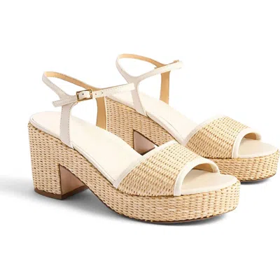 Marion Parke Haven Platform Sandal In Light Cream Nappa