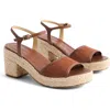 Marion Parke Haven Platform Sandal In Luggage Suede