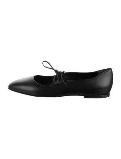 Pre-owned Marion Parke Leather Ballet Flats In Black