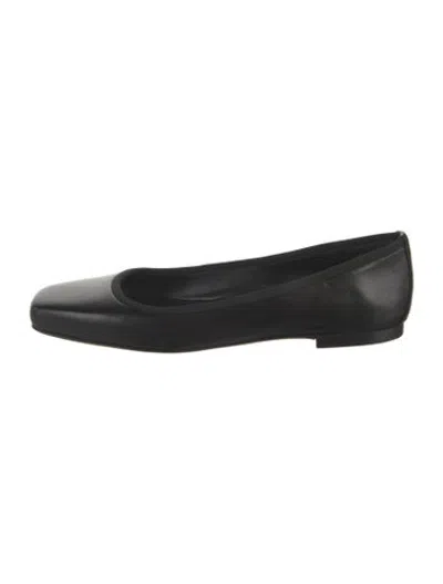 Pre-owned Marion Parke Leather Ballet Flats In Black