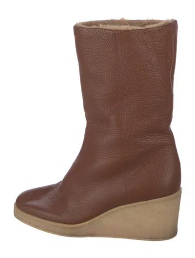 Pre-owned Marion Parke Leather Boots In Brown