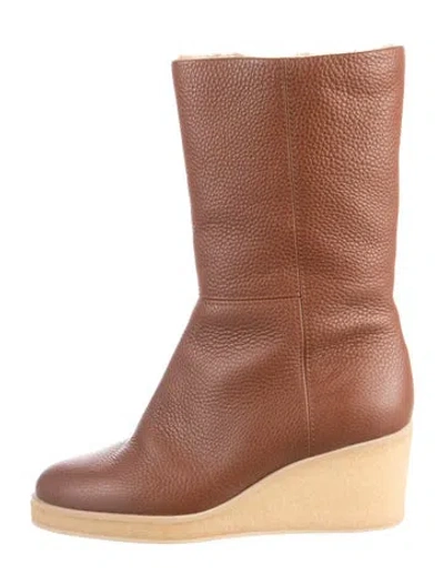 Pre-owned Marion Parke Leather Boots In Brown