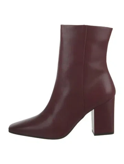 Pre-owned Marion Parke Leather Boots In Burgundy
