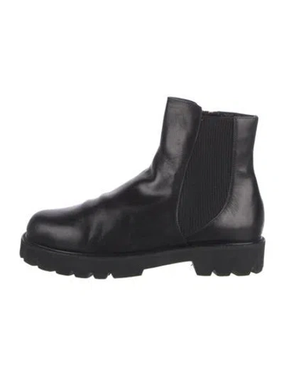 Pre-owned Marion Parke Leather Chelsea Boots In Black
