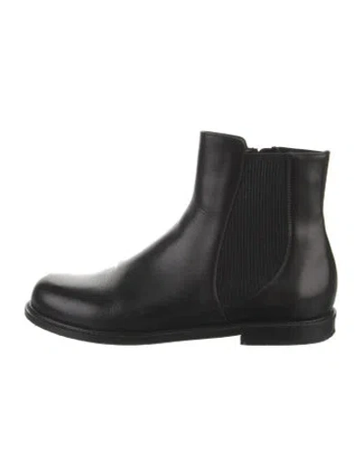 Pre-owned Marion Parke Leather Chelsea Boots In Black