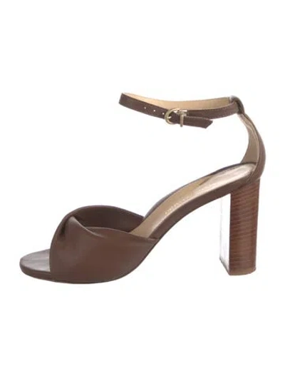 Pre-owned Marion Parke Leather D'orsay Pumps In Brown