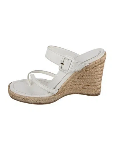Pre-owned Marion Parke Leather Espadrilles In White