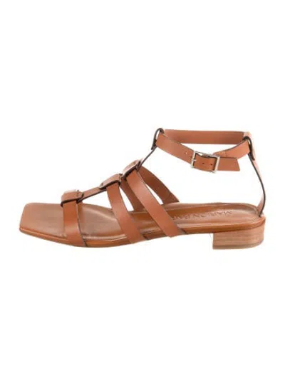 Pre-owned Marion Parke Leather Gladiator Sandals In Brown