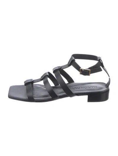 Pre-owned Marion Parke Leather Gladiator Sandals W/ Tags In Black