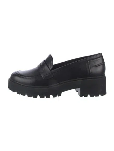 Pre-owned Marion Parke Leather Loafers In Black