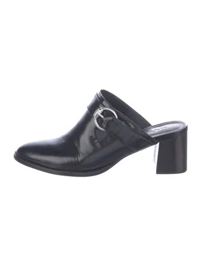 Pre-owned Marion Parke Leather Mules In Blue