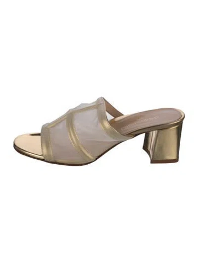 Pre-owned Marion Parke Leather Mules In Gold