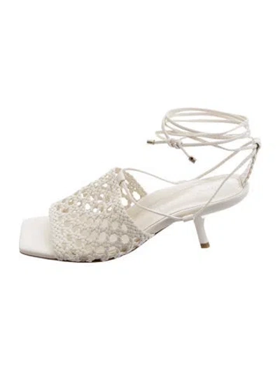 Pre-owned Marion Parke Leather Patterned Sandals In Neutrals