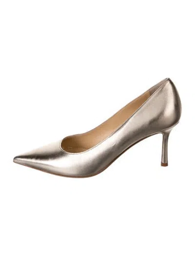 Pre-owned Marion Parke Leather Pumps In Gold/metallic