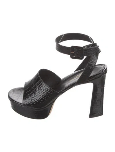 Pre-owned Marion Parke Leather Sandals In Black