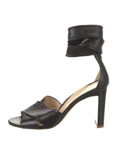 Pre-owned Marion Parke Leather Sandals In Black