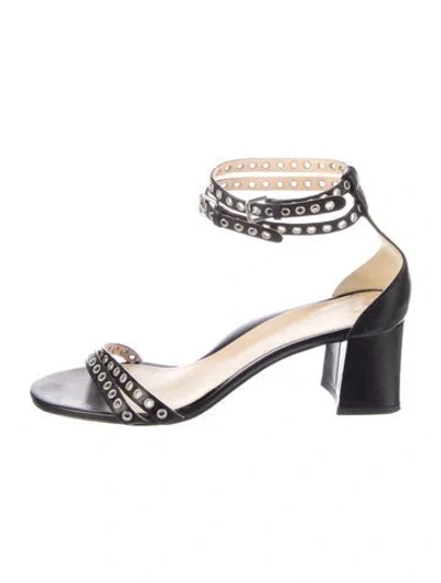 Pre-owned Marion Parke Leather Sandals In Black