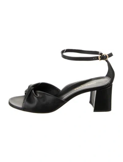 Pre-owned Marion Parke Leather Sandals In Black