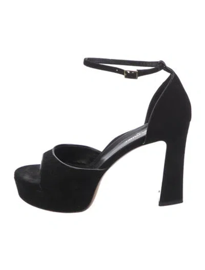 Pre-owned Marion Parke Leather Sandals In Black
