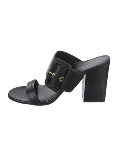 Pre-owned Marion Parke Leather Sandals In Black
