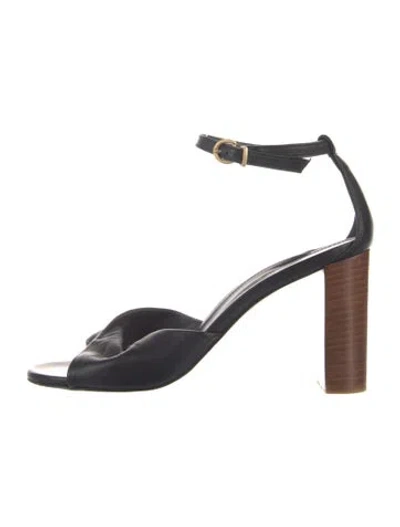 Pre-owned Marion Parke Leather Sandals In Black