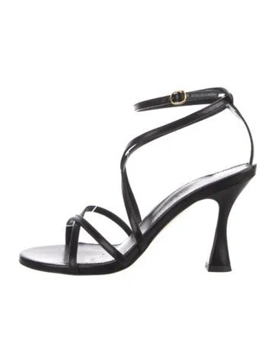 Pre-owned Marion Parke Leather Sandals In Black