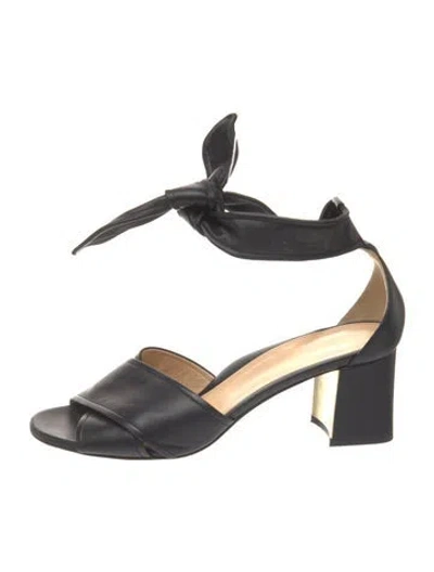 Pre-owned Marion Parke Leather Sandals In Black