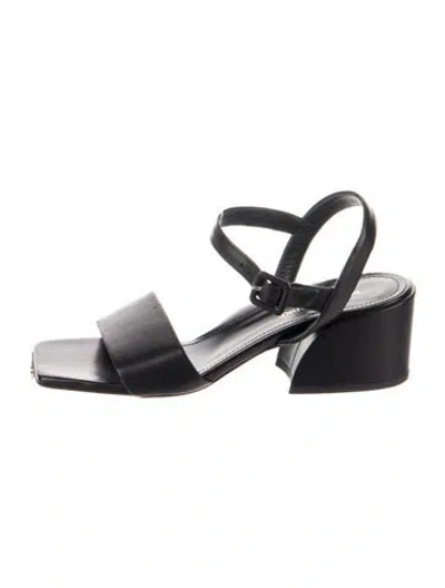 Pre-owned Marion Parke Leather Sandals In Black