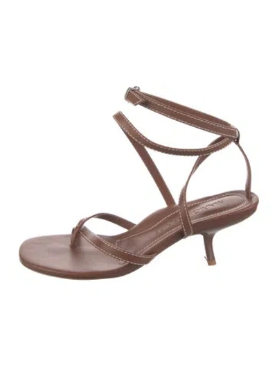 Pre-owned Marion Parke Leather Sandals In Brown