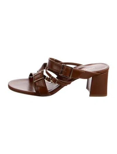 Pre-owned Marion Parke Leather Sandals In Brown