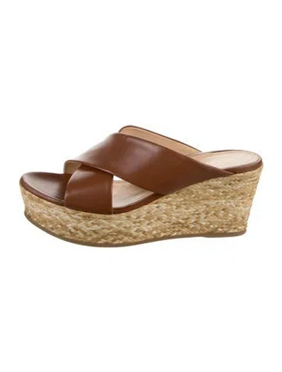 Pre-owned Marion Parke Leather Sandals In Brown