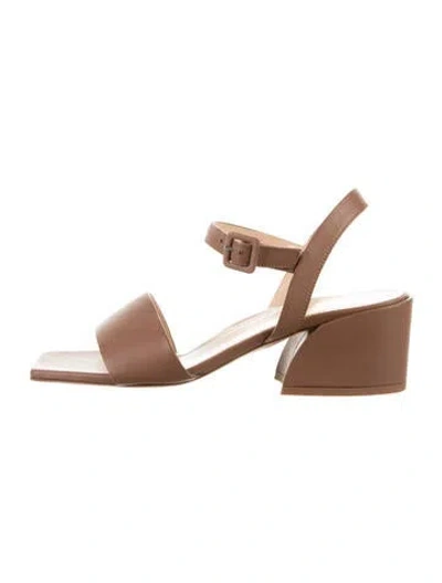 Pre-owned Marion Parke Leather Sandals In Brown/neutrals