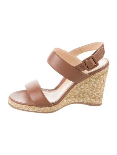 Pre-owned Marion Parke Leather Sandals In Brown/neutrals
