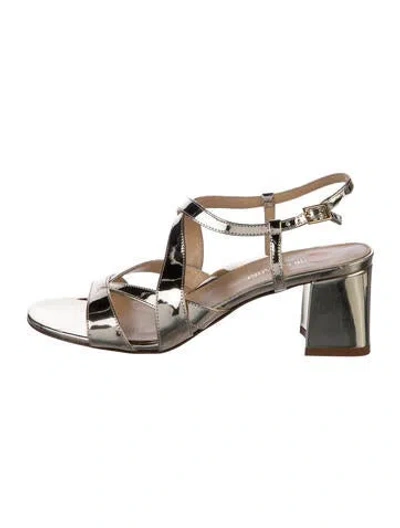 Pre-owned Marion Parke Leather Sandals In Gold