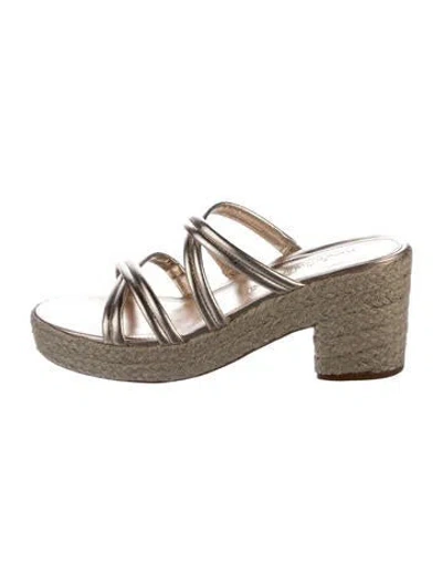 Pre-owned Marion Parke Leather Sandals In Gold
