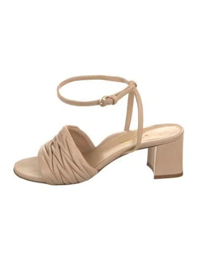 Pre-owned Marion Parke Leather Sandals In Neutral