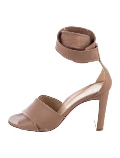 Pre-owned Marion Parke Leather Sandals In Neutrals