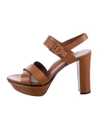Pre-owned Marion Parke Leather Sandals In Neutrals