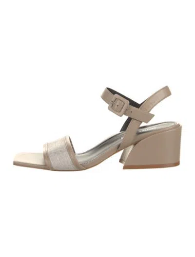 Pre-owned Marion Parke Leather Sandals In Neutrals
